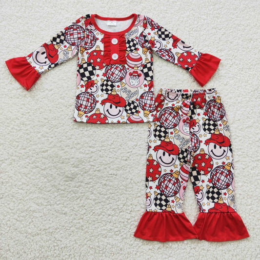 hoho howdy girls christmas pajama set