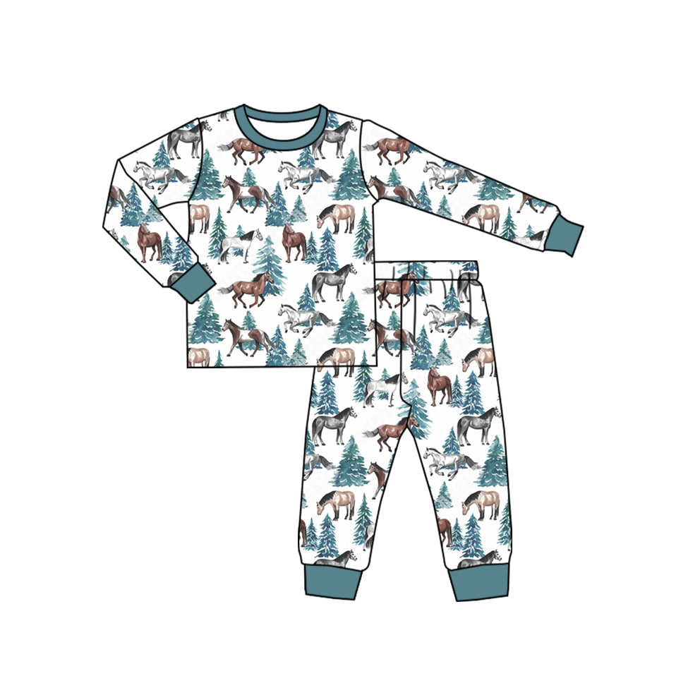 pre order  winter forest horse pajama boy