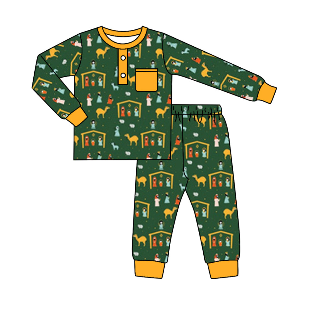 pre order green nativity pajama boy