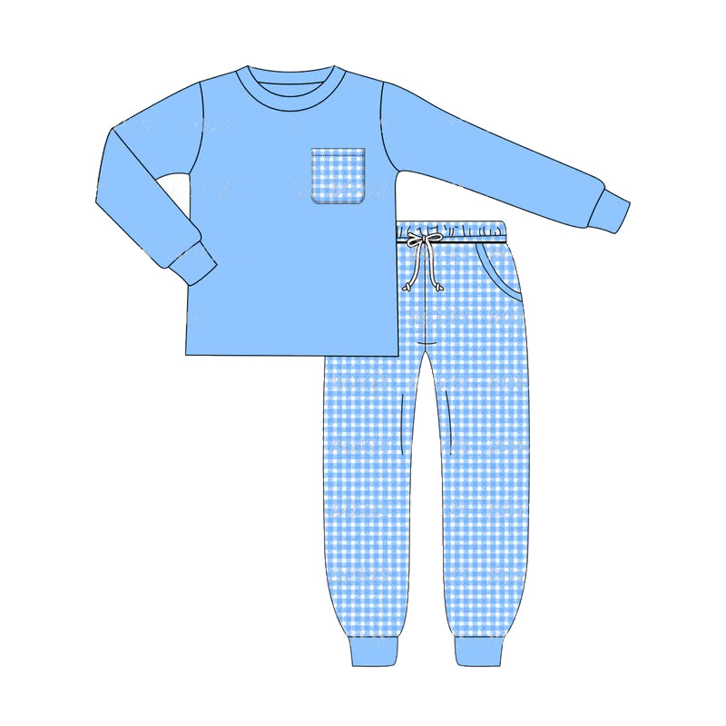 pre order blue jogger outfit boy fall clothes