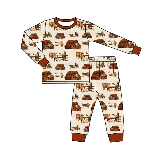 Pre order farm cow two piece loungewear set