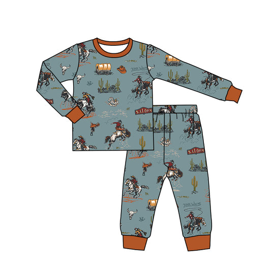 pre order toddler rodeo print bamboo pajama set