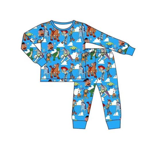 pre order cartoon toy boys pajama set blue