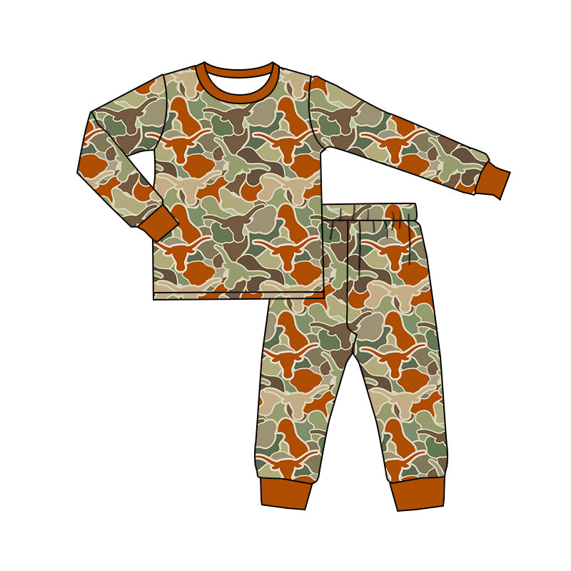 pre order baby boy camo cow print pajama set