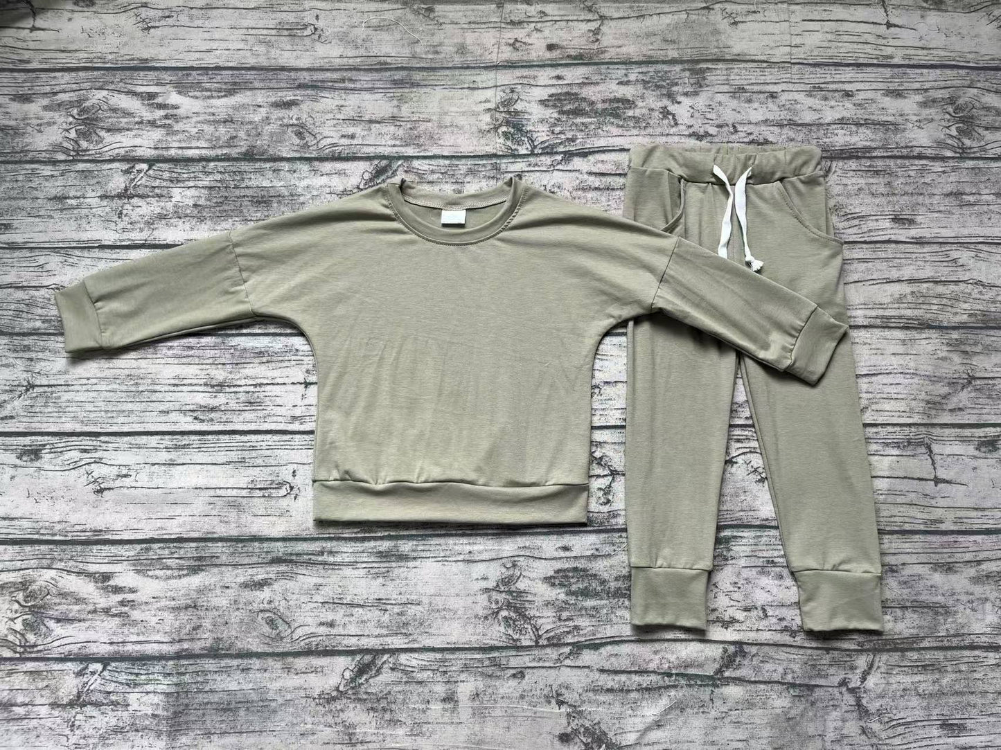 pre order kids solid color jogger set