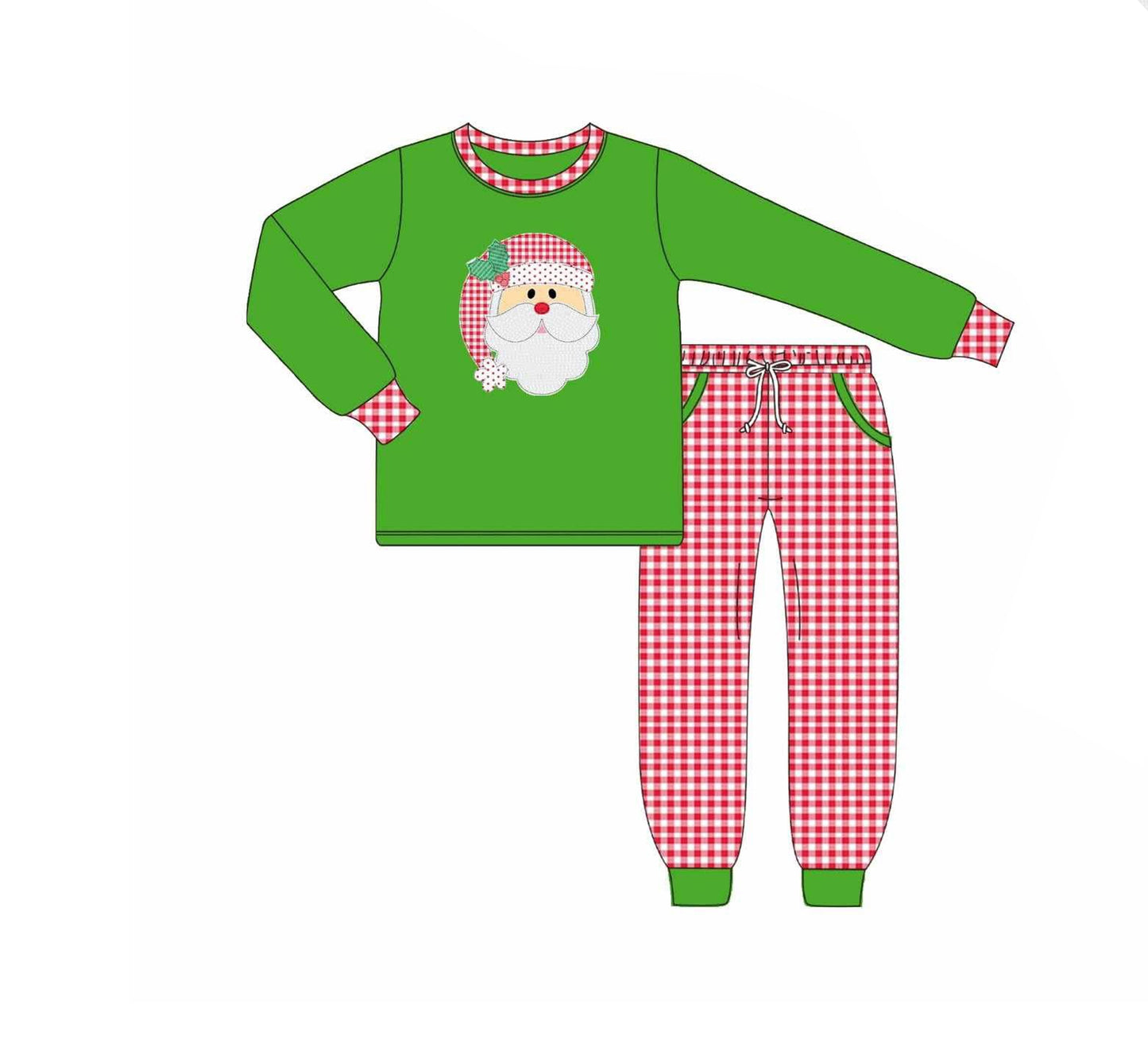 pre order green red baby boy Christmas santa pants outfit