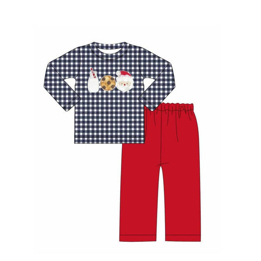 pre order gray red baby boy Christmas cookies pants outfit