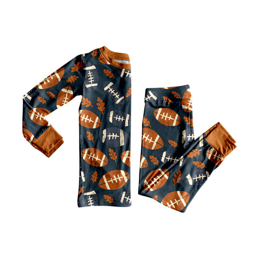 pre order fall leaves football two pieces pajama set