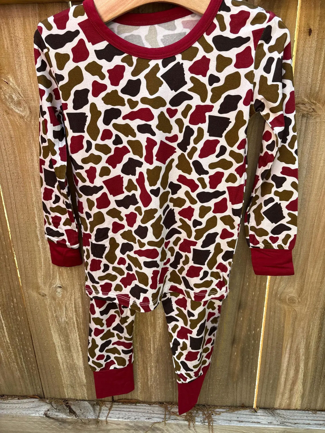 pre order red camo two pieces baby boy pajama