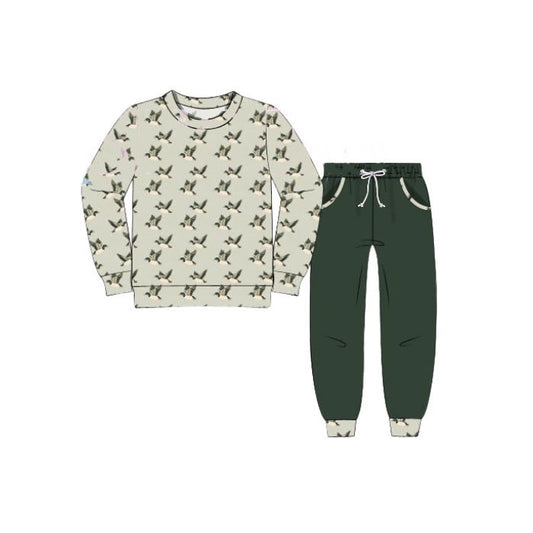 pre order duck pullover olive jogger set fall boys outfit