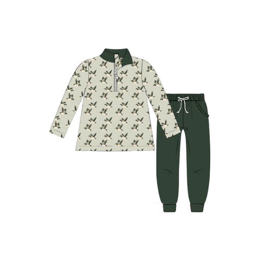 pre order duck pullover olive jogger set fall girl outfit