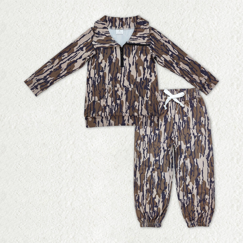 zip camo hoodie jogger set fall boy outfit kids clothing