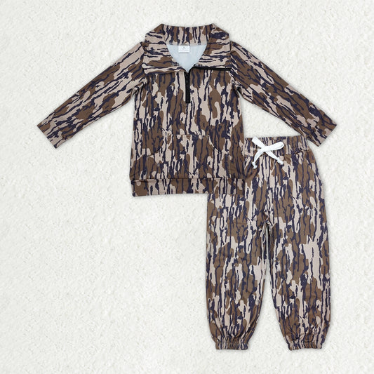 zip camo hoodie jogger set fall boy outfit kids clothing