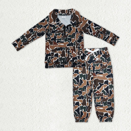 zip camo hoodie jogger set fall boy outfit kids clothing