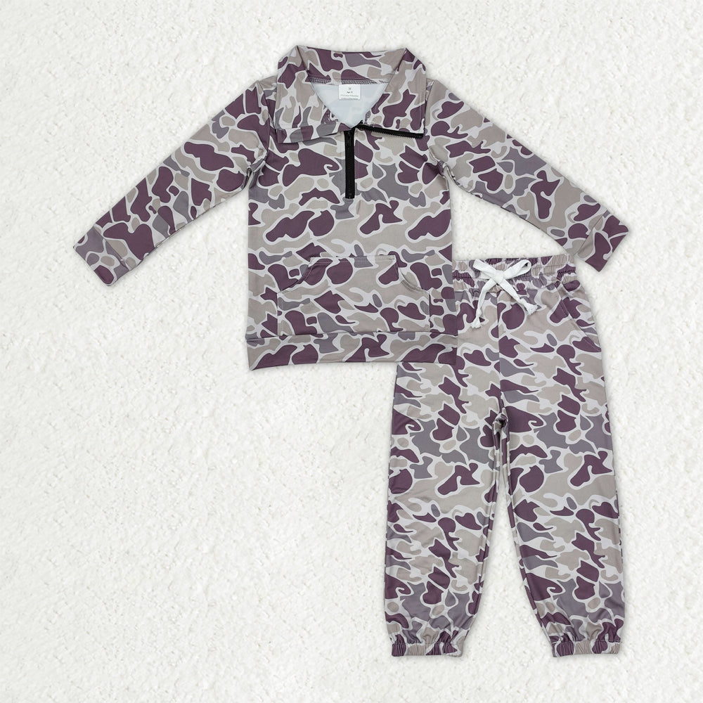 zip camo hoodie jogger set fall boy outfit kids clothing