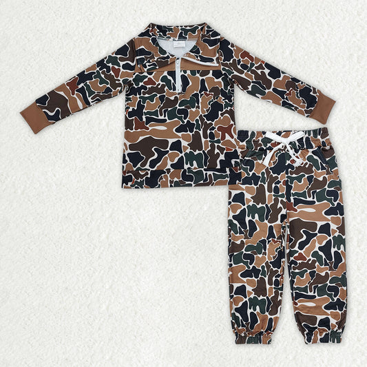 zip camo hoodie jogger set fall boy outfit kids clothing