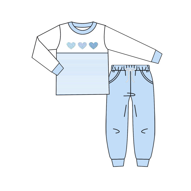 pre order blue heart jogger set
