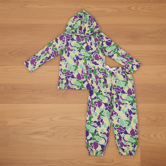mardi gras camo hoodie outfit kids clothing