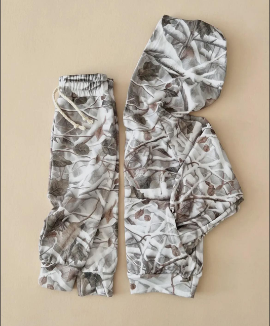 pre order camo hoodie pants set