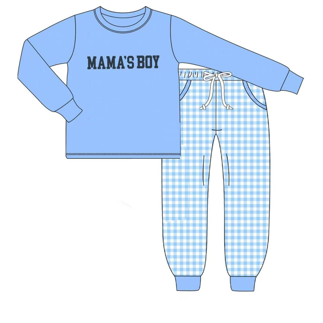 pre order mama's boy blue outfit