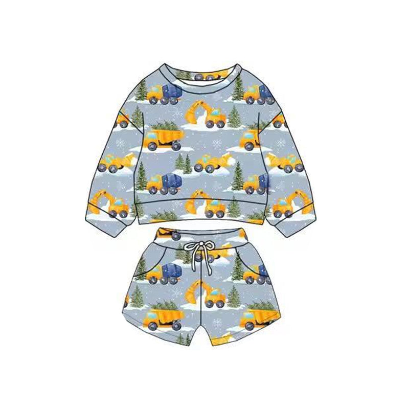 pre order constructions tree long sleeve shorts set