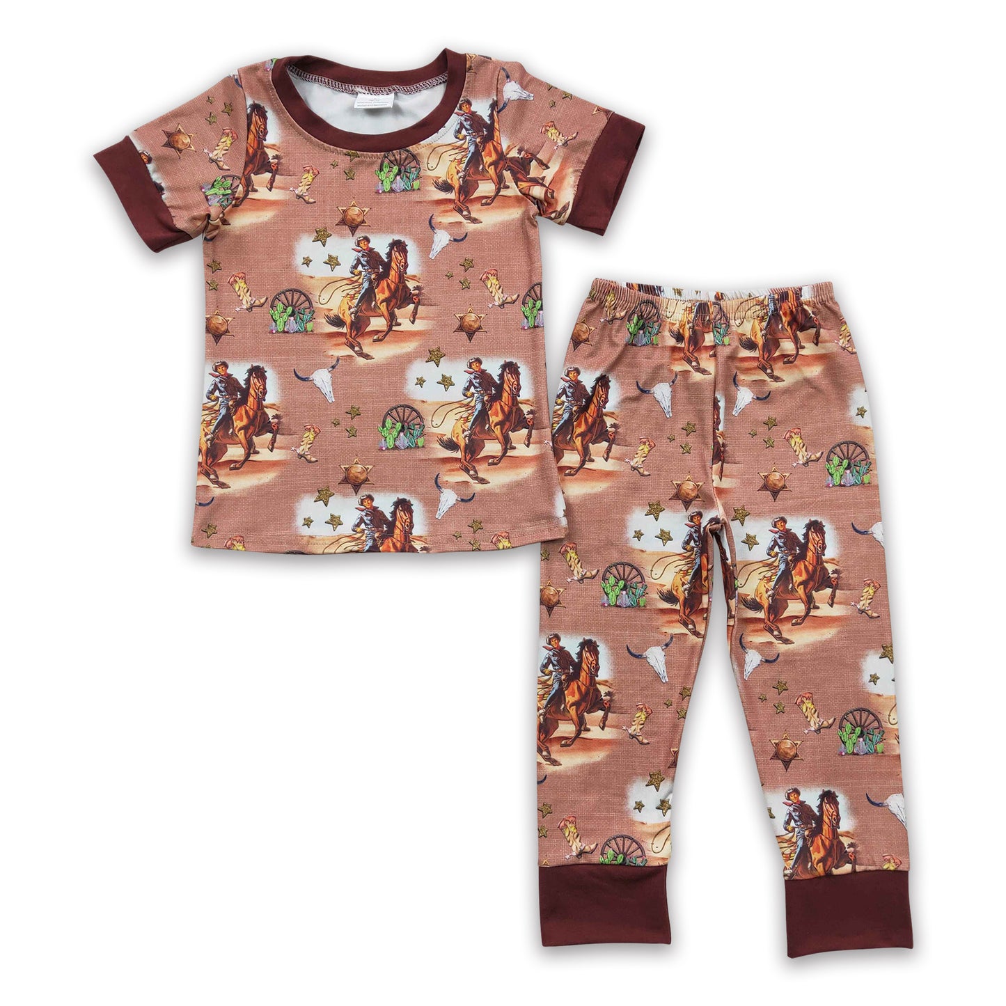 western rodeo unisex child pajama set