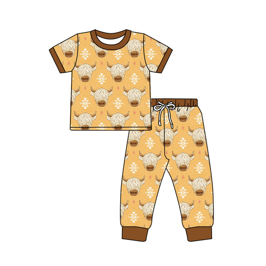 pre order  kids sleepwear boy pajama cow pants set