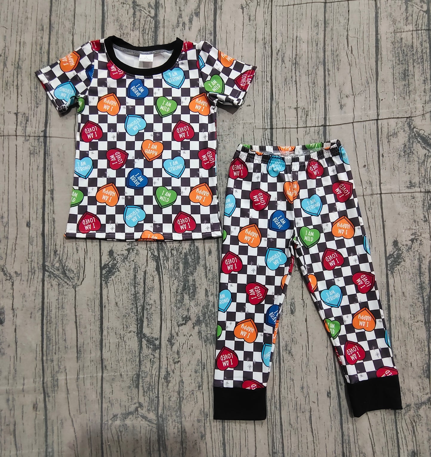 pre order valentine's day checkered candy pajama