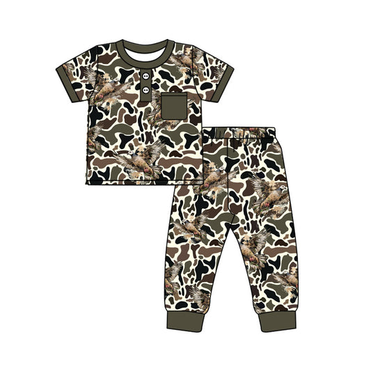 pre order camo hunting short sleeve two pieces boys pajama