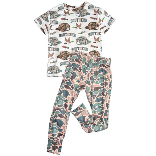 pre order southern hunting camo pants set boy outfit