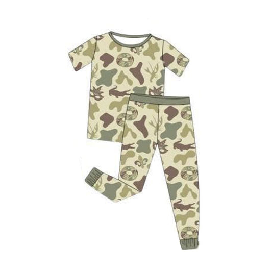 pre order short sleeve camo pajama set