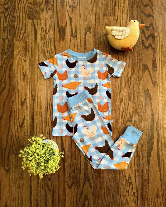 pre order chicken eggs pajama set