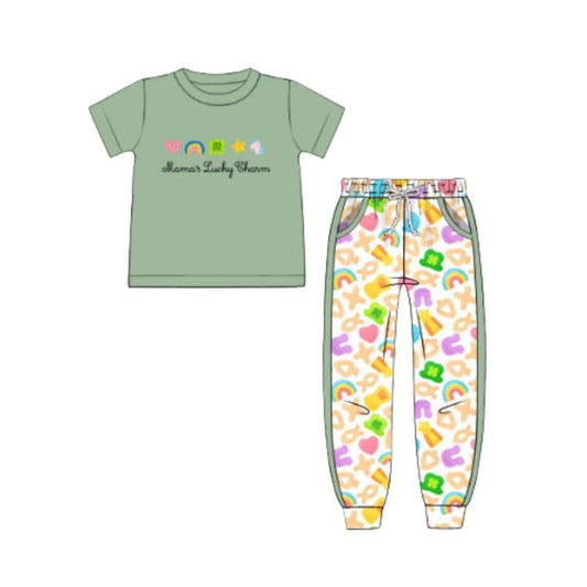 pre order mama's lucky charm boy jogger pants outfit