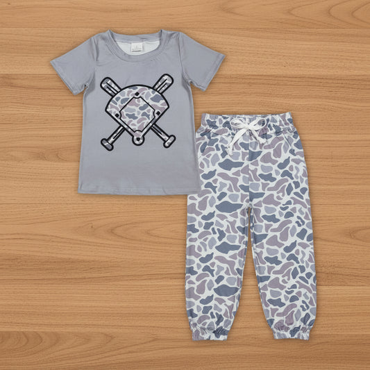 baseball tee camo pants set