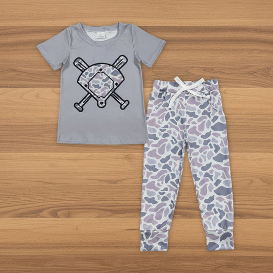 baseball tee camo jogger set