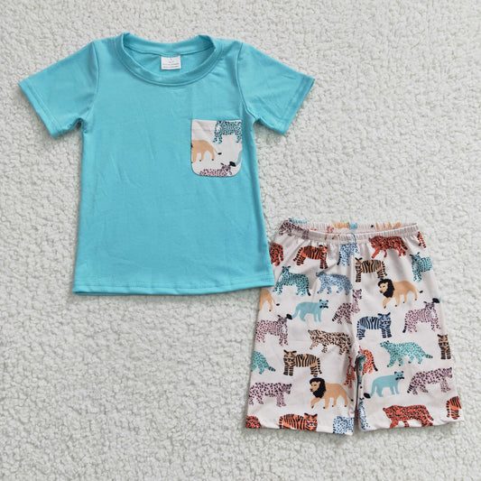 lion tiger shorts outfit boy