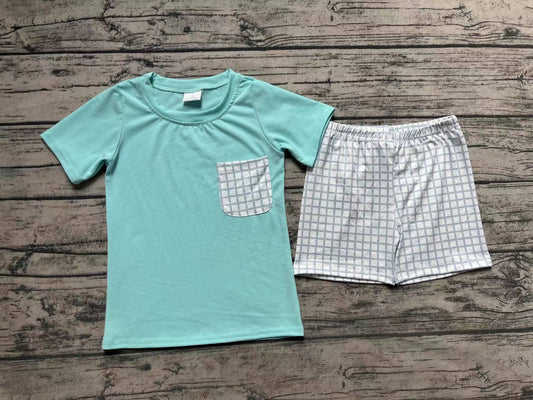 Pre order  plaid boy shorts set