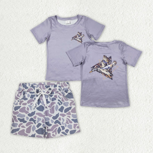 duck shirt camo shorts set boy summer clothes