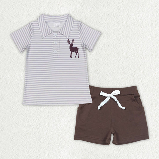 baby boy stripe polo t shirt shorts set