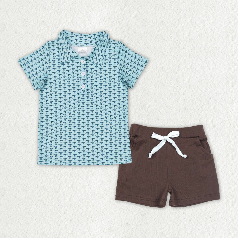 boy polo shorts set