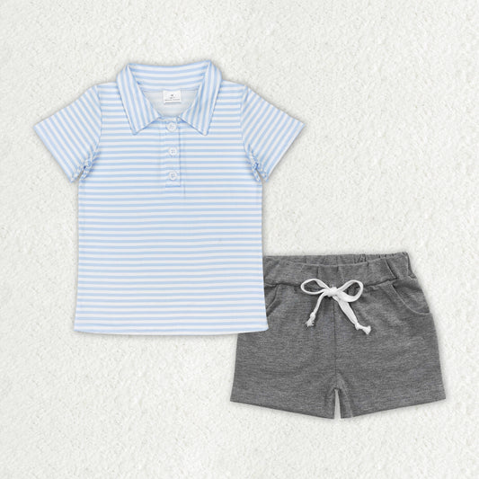 boy polo shorts set