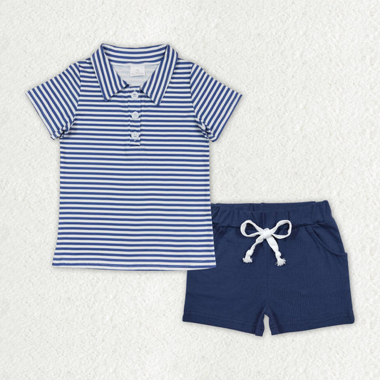 boy polo shorts set