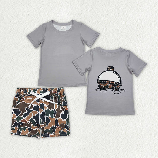 little boy camo shorts set