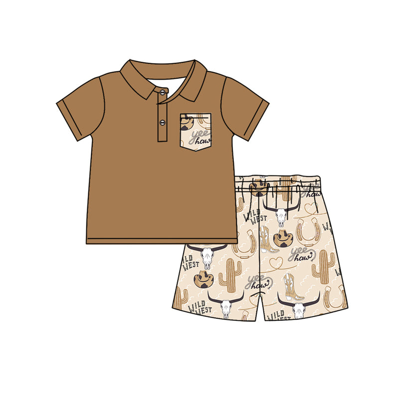 pre order wild west cowboys shorts set