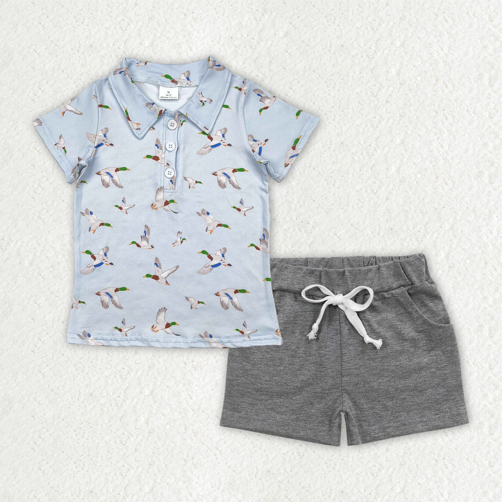 mallard polo t-shirt shorts set boys clothes