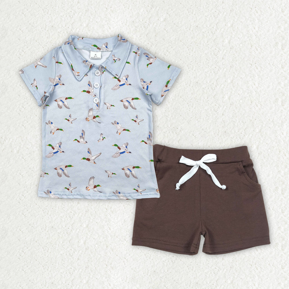 mallard polo t-shirt shorts set boys clothes