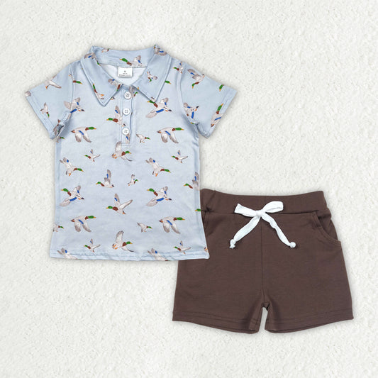 mallard polo t-shirt shorts set boys clothes