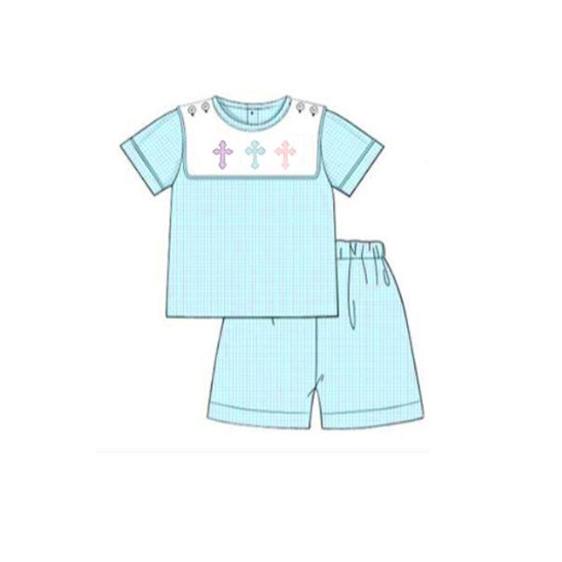pre order  easter cross boy shorts set