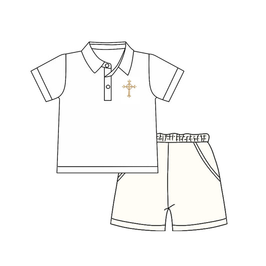 pre order easter cross boy shorts set