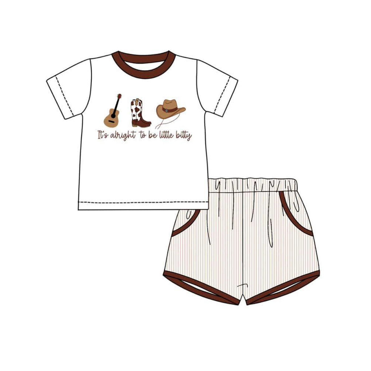 pre order it's alright to be little bitty boy shorts set